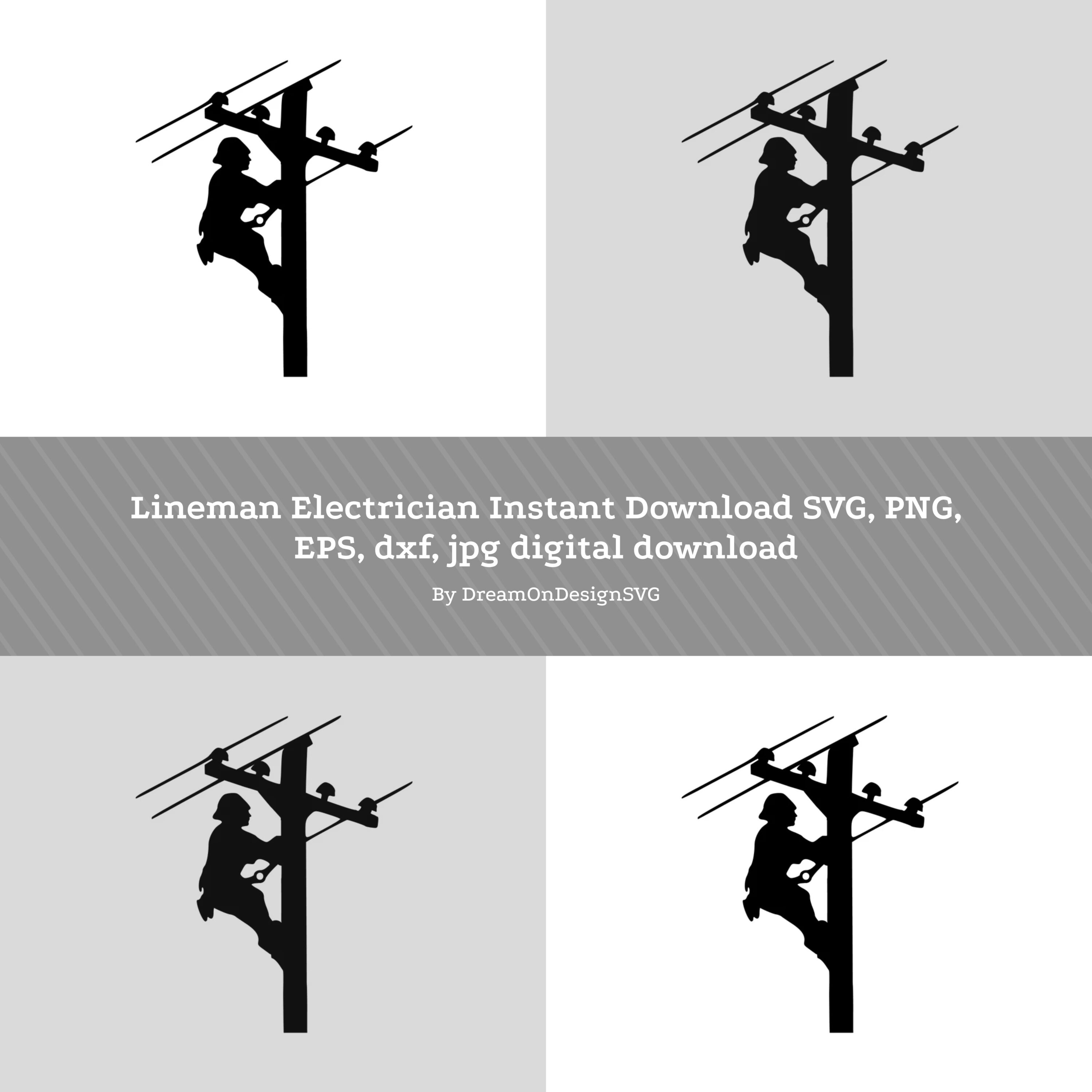 Lineman Electrician Instant Download SVG, PNG, EPS, dxf, jpg digital download.