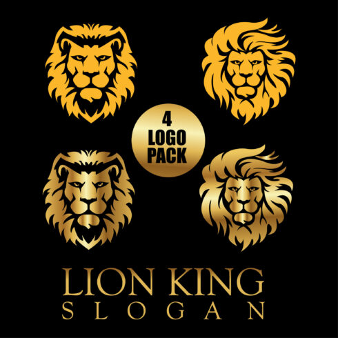 Lion Animal Logo 4 Template Color& Gradient Low Price cover image.