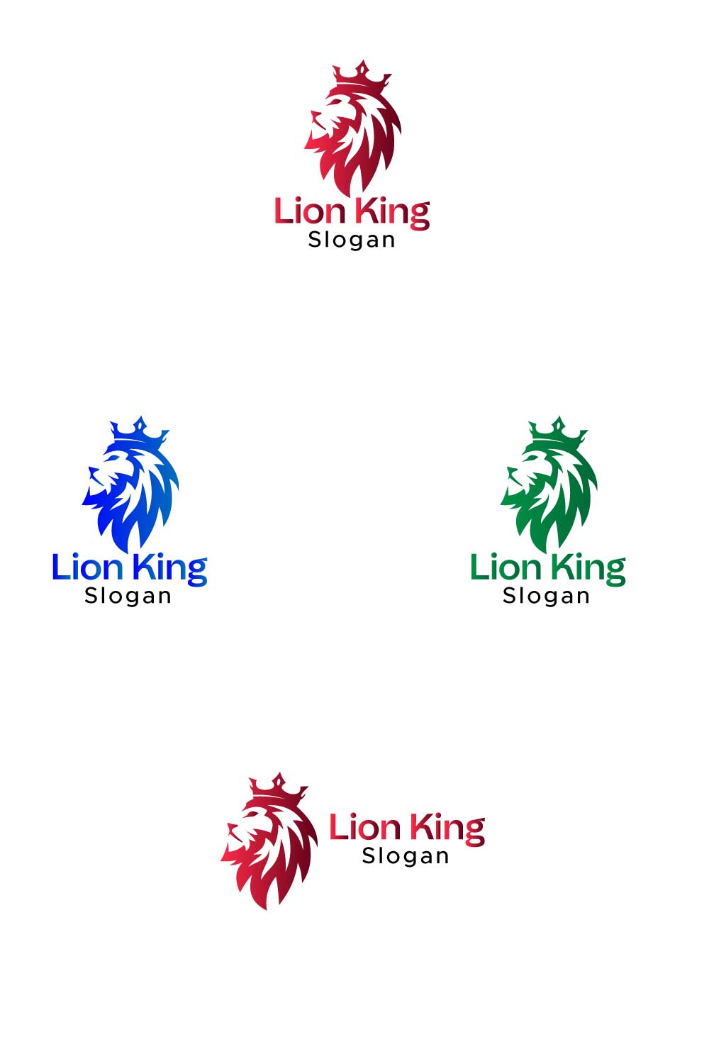 Lion Clean and Creative Logo Design template pinterest.