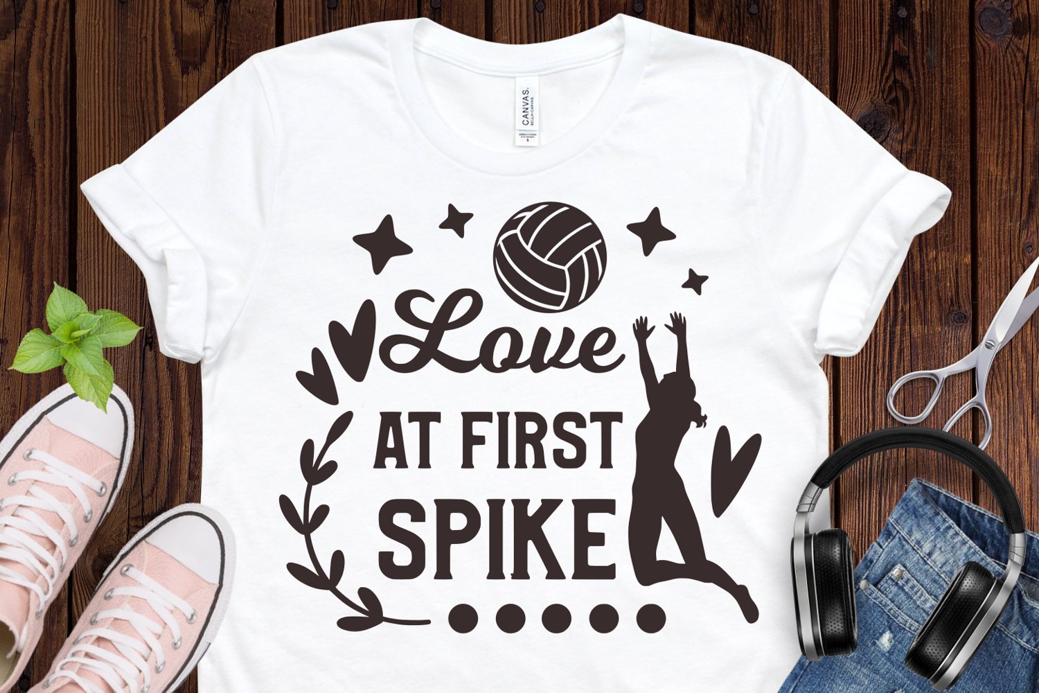 Love at first spike - t-shirt design.