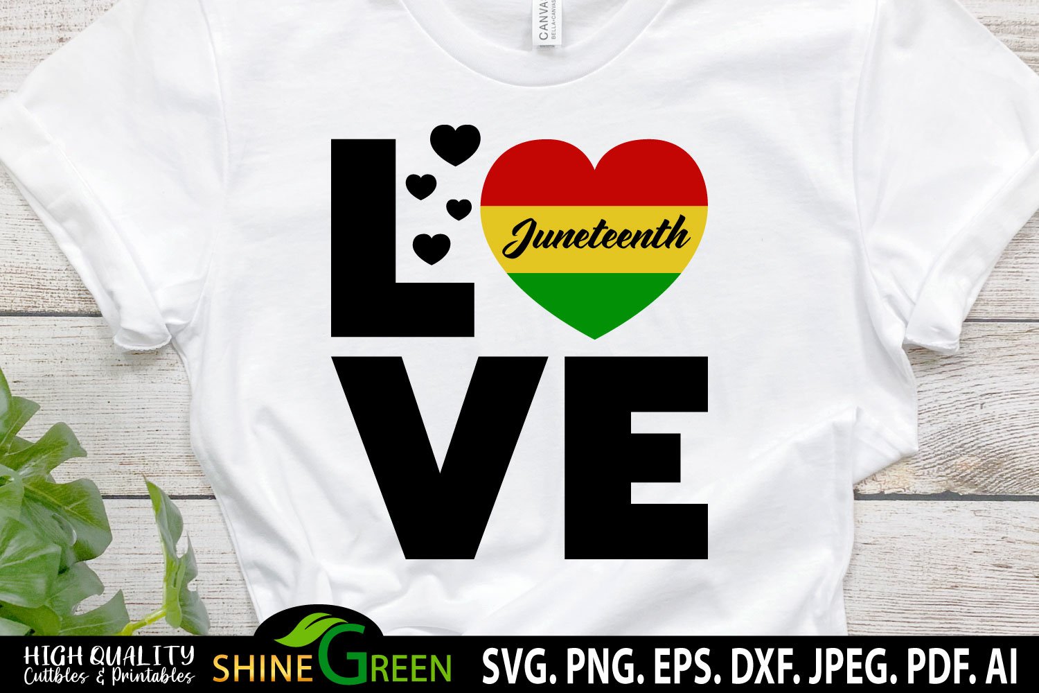 Love juneteenth colorful print by shine green studio shirt.