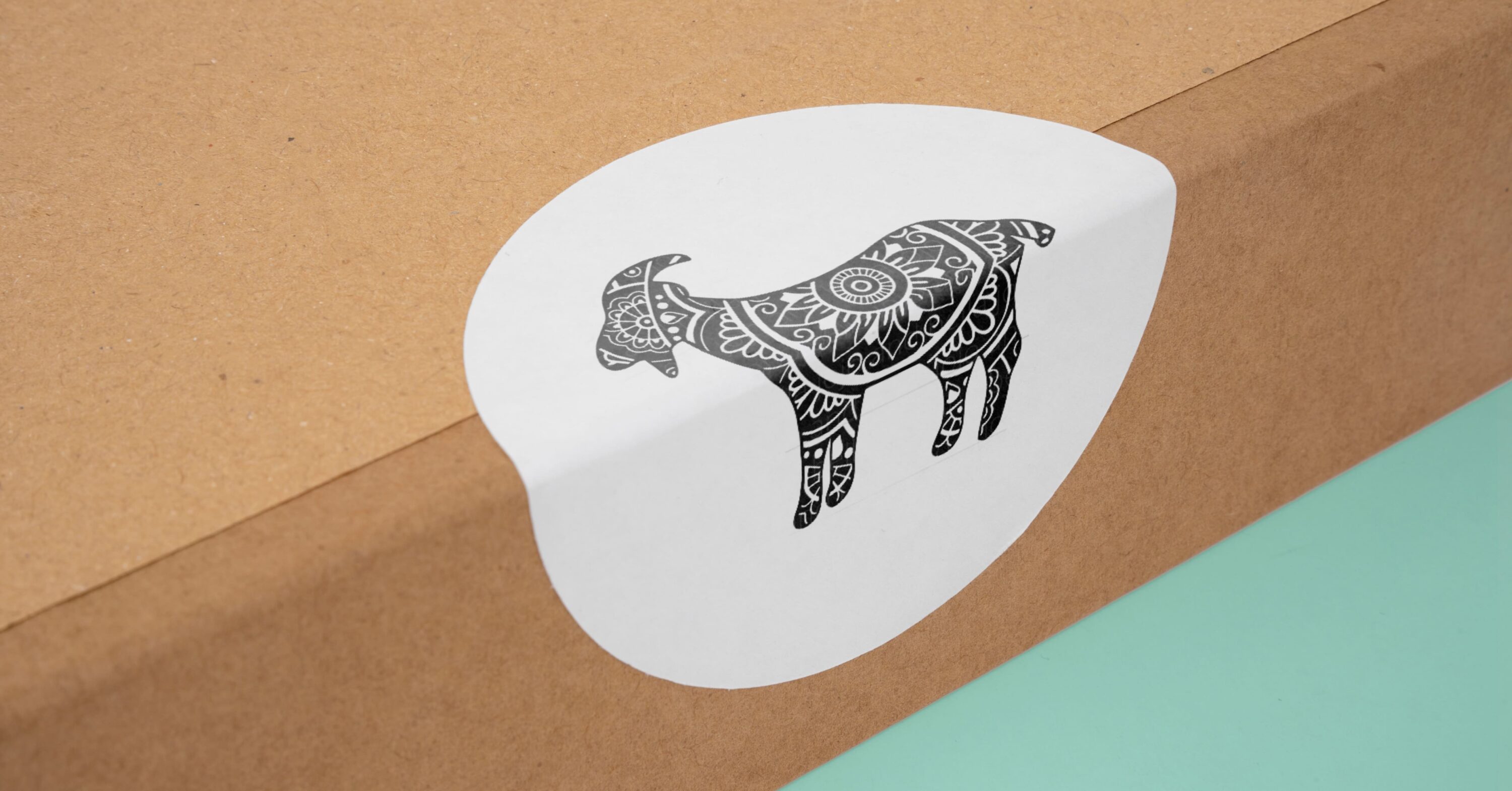 Mandala Goat SVG - label.