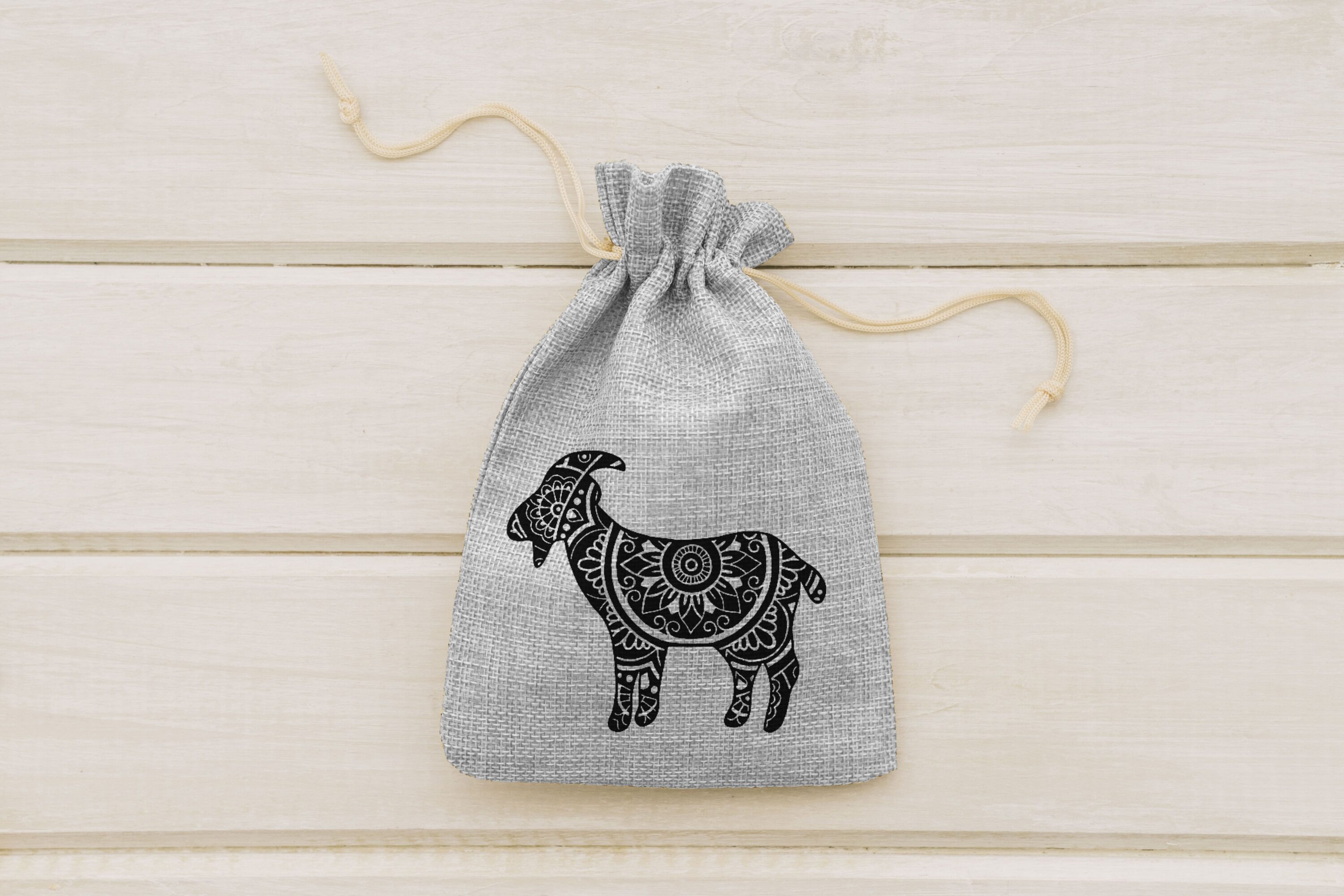 Mandala Goat SVG - eco bag.
