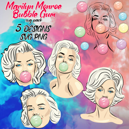 Images with marilyn monroe bubble gum svg.