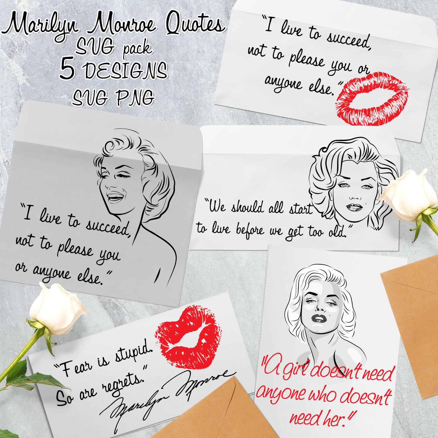 Images with marilyn monroe quotes svg cover.