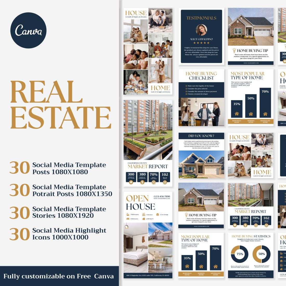 Real Estate Social Media Instagram Post And Story Template Cover Image.