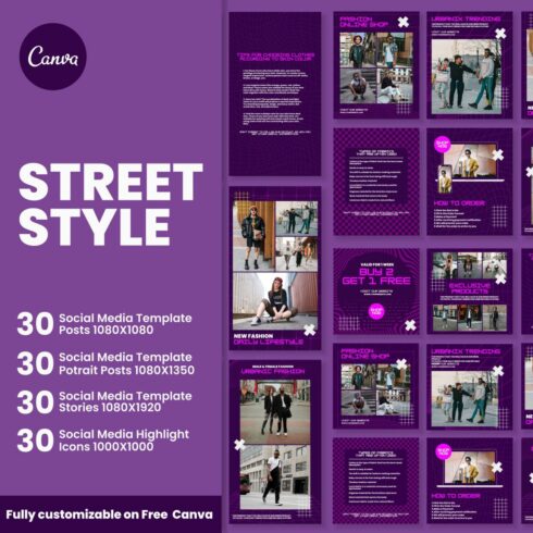 Street Style Fashion Instagram Template Cover Image.