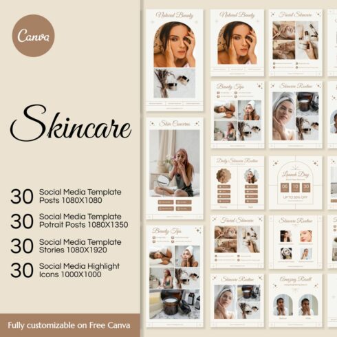 Spa And Skincare Social Media Esthetician Instagram Post Template Cover Image.