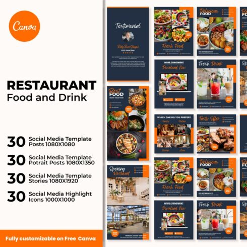 Restaurant Instagram Story And Post Instagram Template Cover Image.