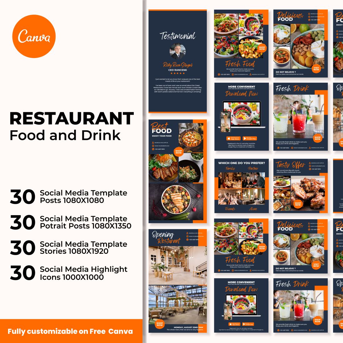 Restaurant Instagram Story And Post Instagram Template Cover Image.