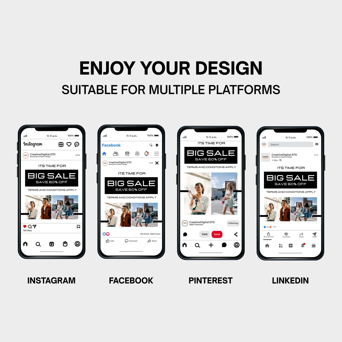 Fashion Street Style Instagram Social Media Template Phone Example.