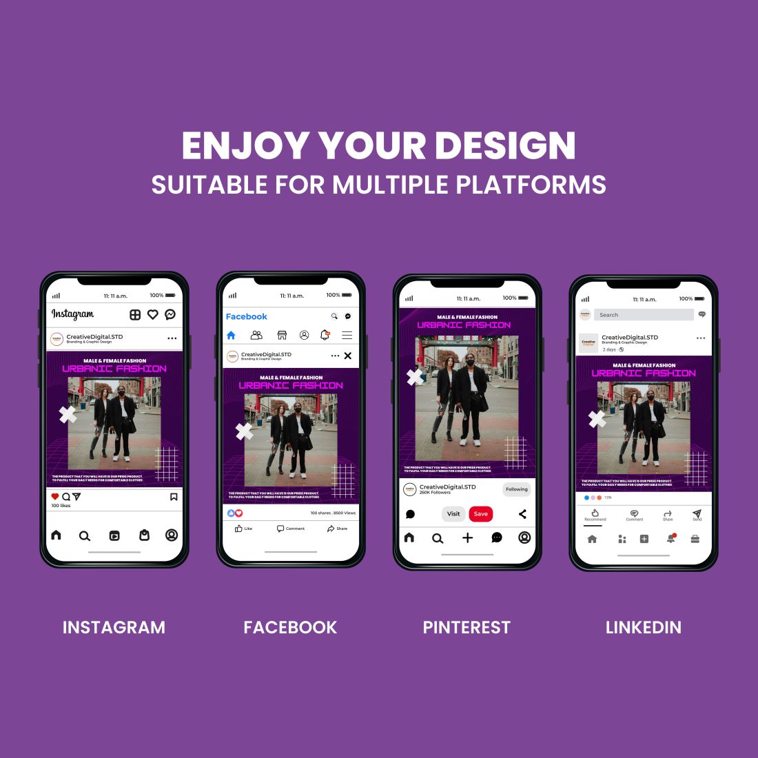 Street Style Fashion Instagram Template Phone Example.