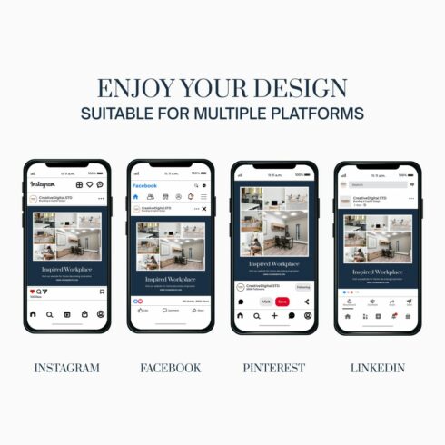 Home Decor For Real Estate Social Media Instagram Templates Phones Example.
