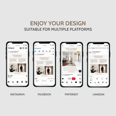 Real Estate Marketing Instagram Engagement Template Phone Example.