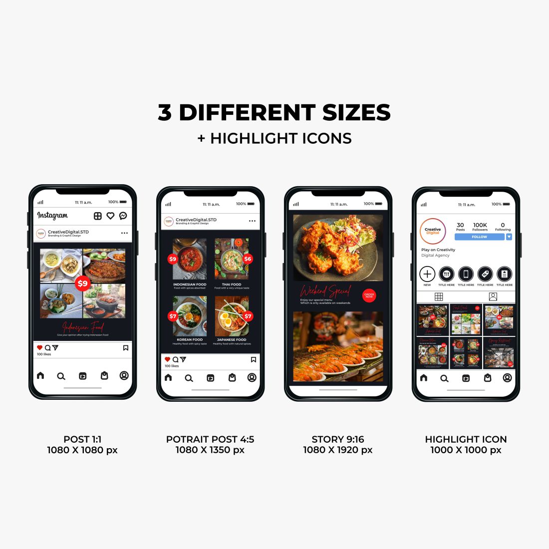 Food And Restaurant Instagram Post Canva Instagram Templates Preview Image.