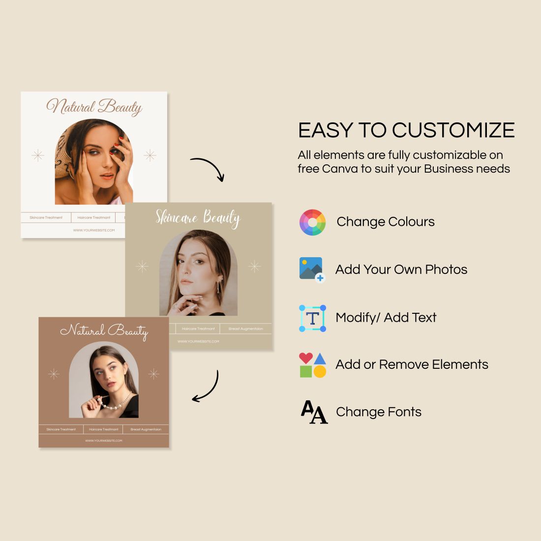 Spa And Skincare Social Media Esthetician Instagram Post Template Easy To Customize.