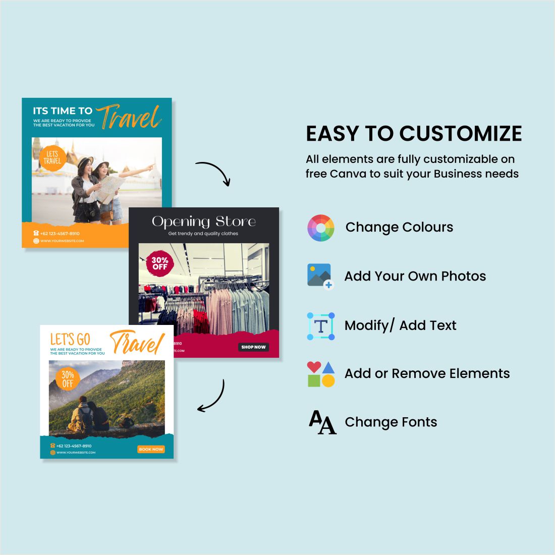 Travel Agency Canva Instagram Template.