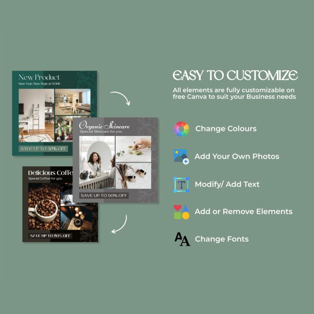 Instagram Package Home Decor Instagram Template for Canva Digital ...