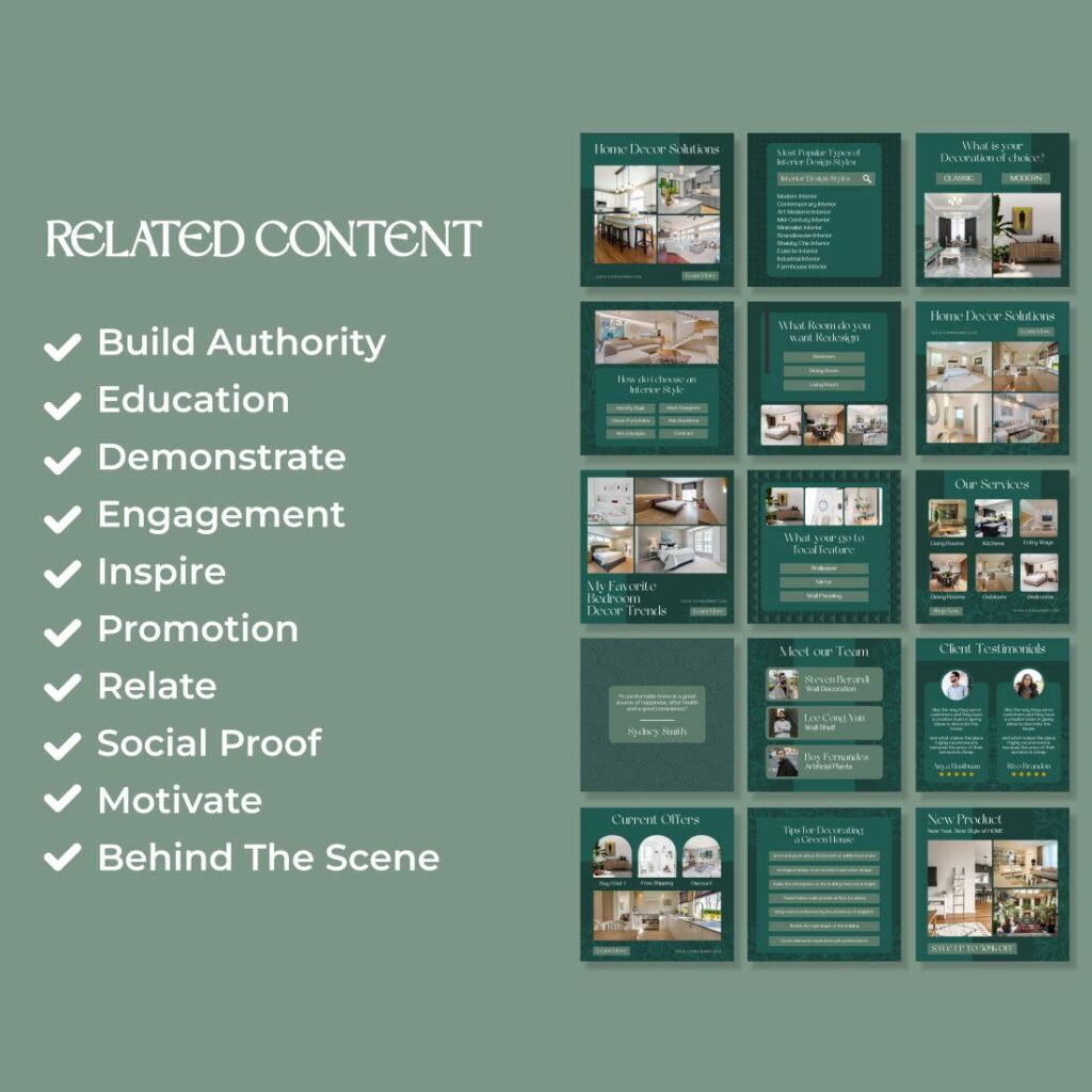 Instagram Package Home Decor Instagram Template for Canva Digital ...