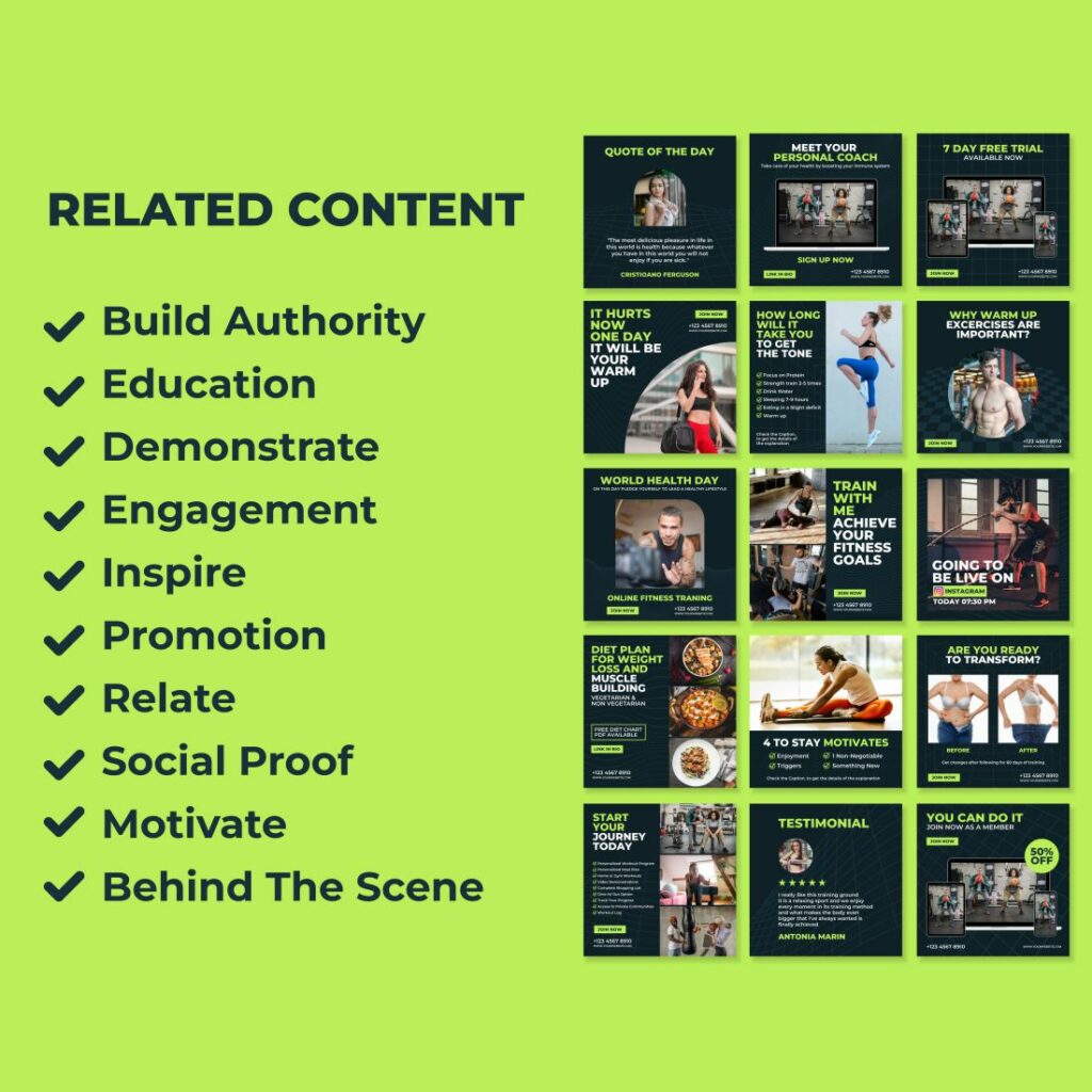 Instagram Template Canva Fitness, Social Media Templates For Coaches ...