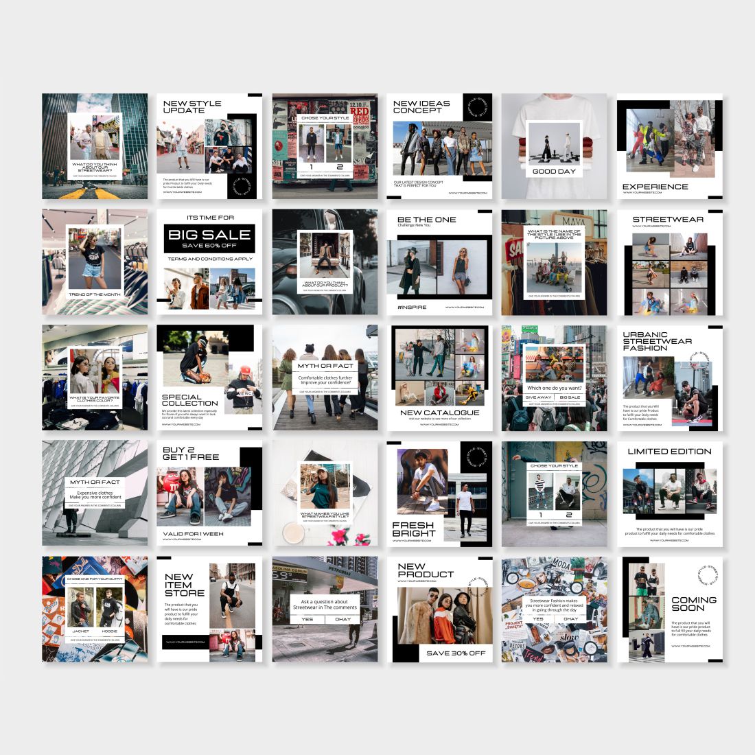 Fashion Street Style Instagram Social Media Template Post Example.