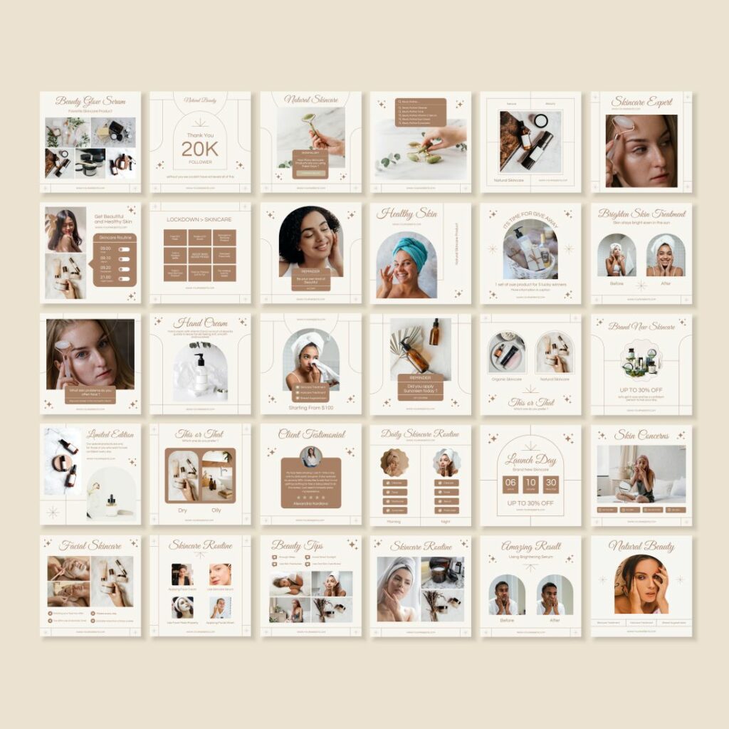 Esthetician Skincare Instagram Post Templates, Skincare Social Media ...