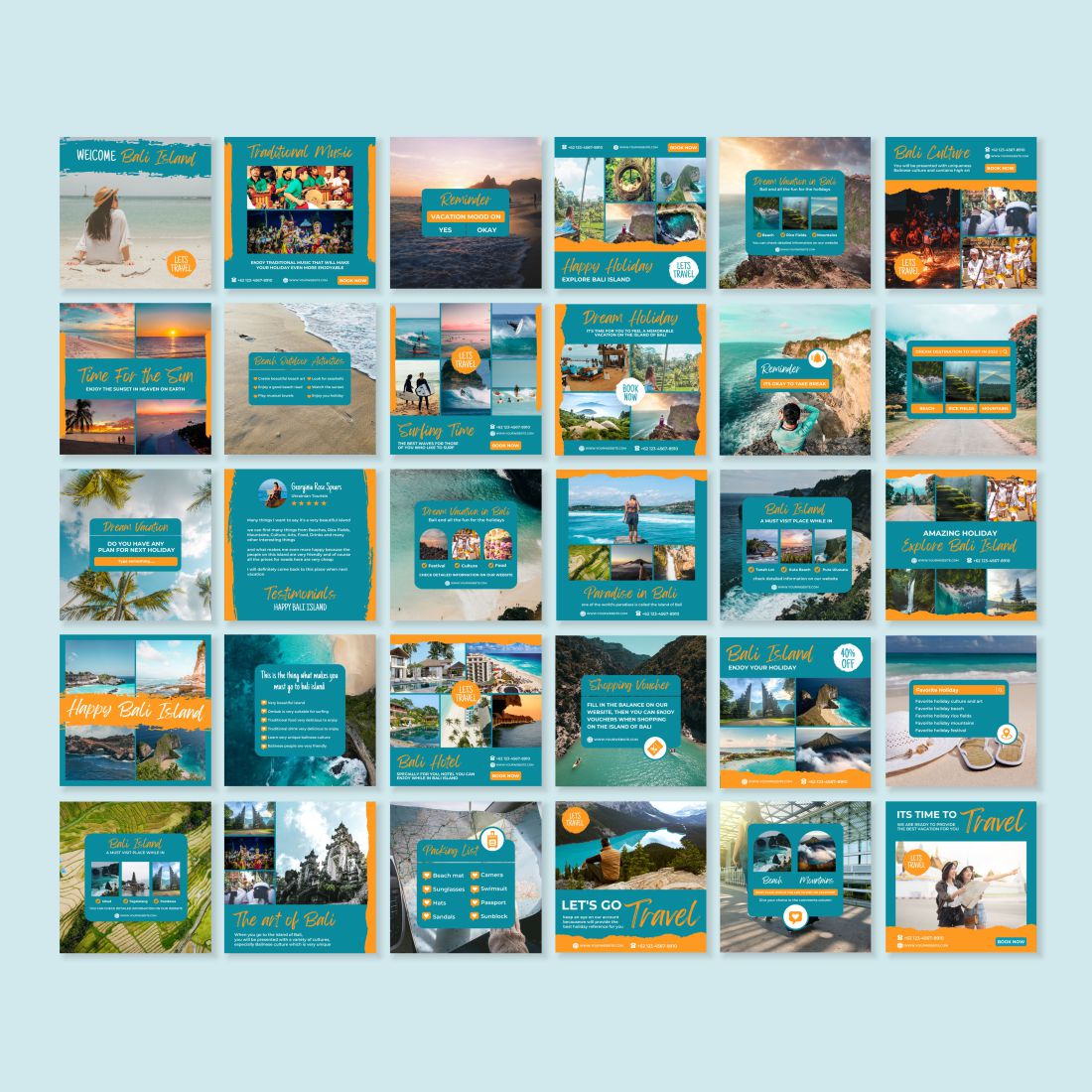 Travel Agency Canva Instagram Template Post Examples.