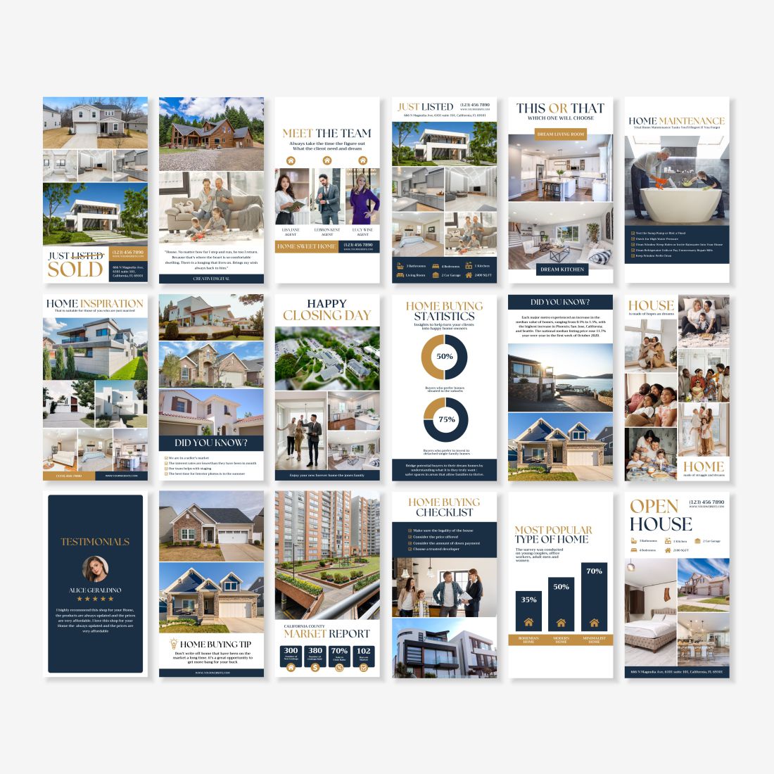 Real Estate Social Media Instagram Post And Story Template Stories Example.