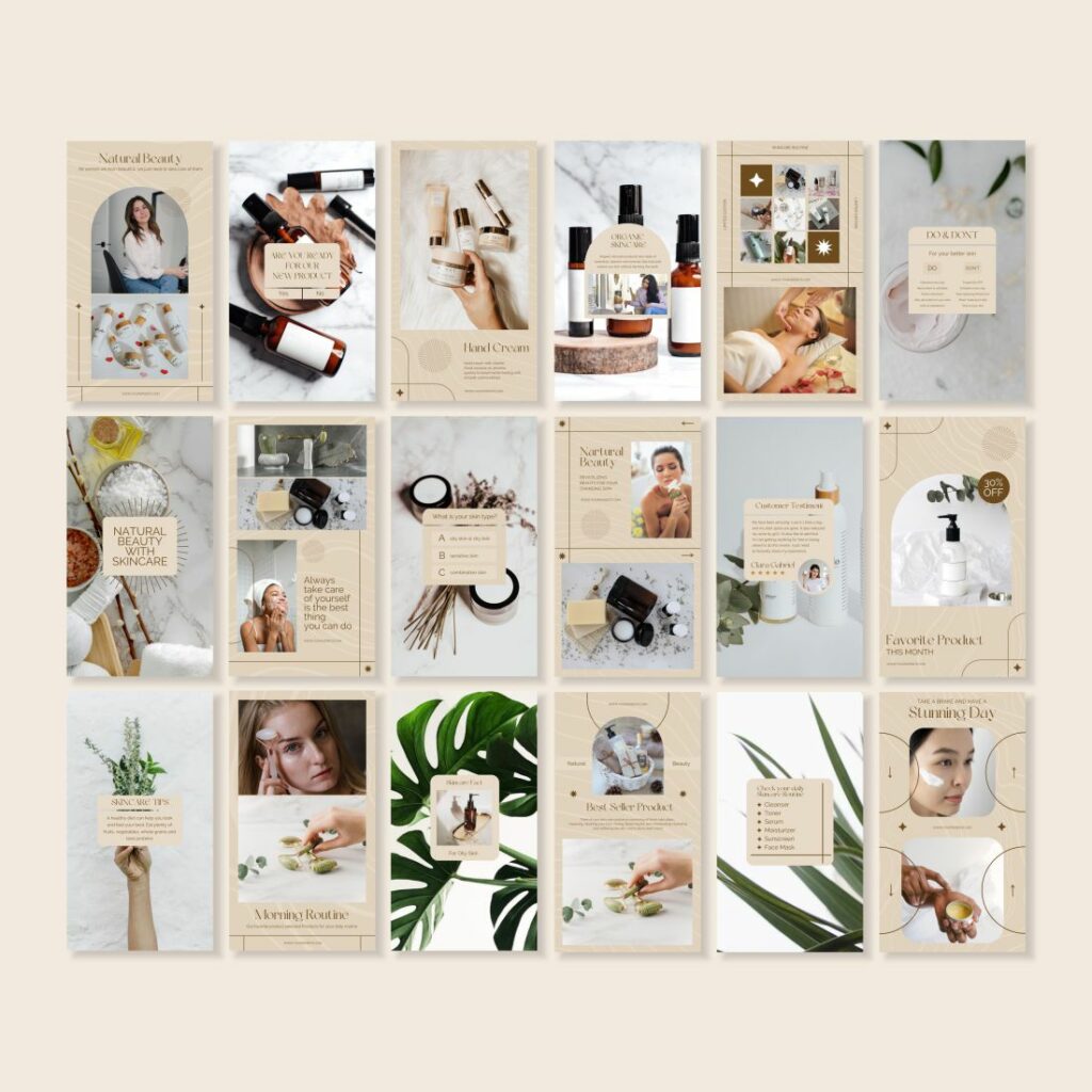 Instagram Template Canva Skincare, Social Media Templates For Skincare ...