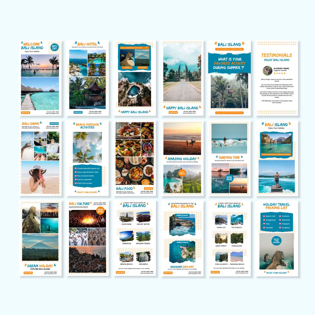 Travel Agency Instagram Canva Template Story Examples.