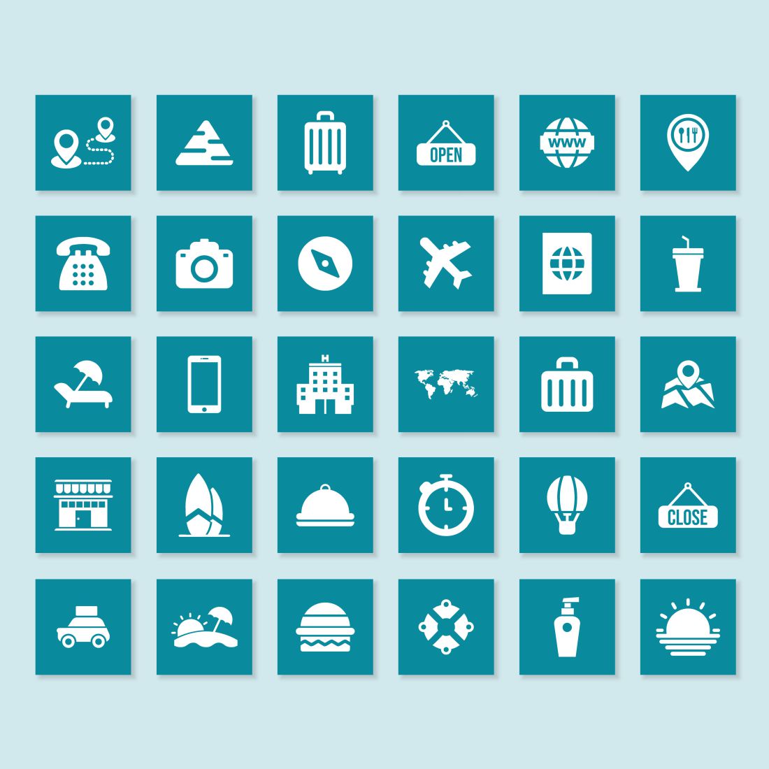 Travel Agency Canva Instagram Template Icons.