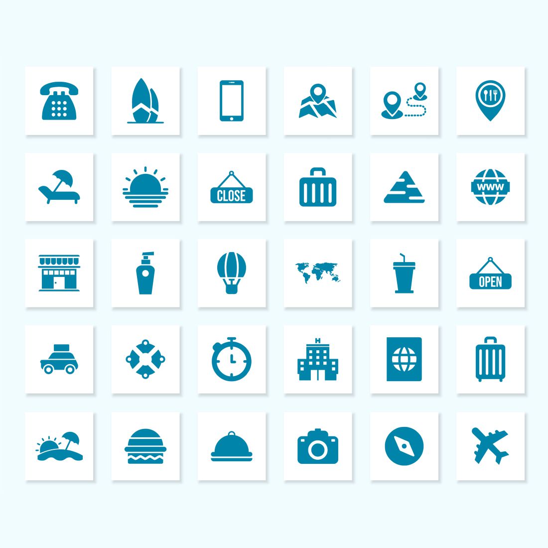 Travel Agency Instagram Canva Template Icons.
