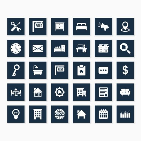 Home Decor For Real Estate Social Media Instagram Templates Icons.