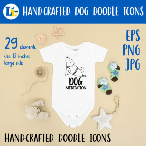 Yoga Dog Han mockups.d drawn Puppies Doodle Icons