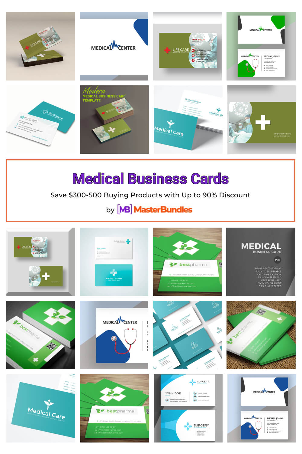 medical business cards pinterest image.