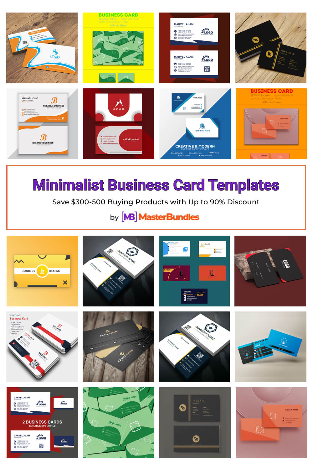 minimalist business card templates pinterest image.