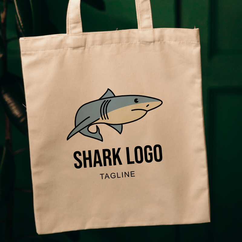 mockup Simple Colored Shark Logo.