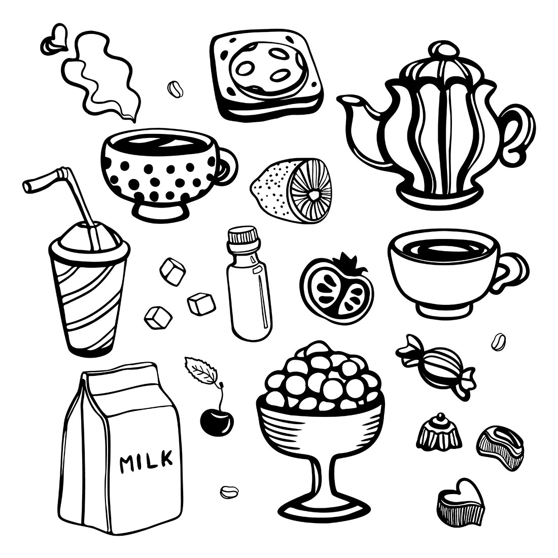 Set Graphic Elements in the Kitchen cover image.