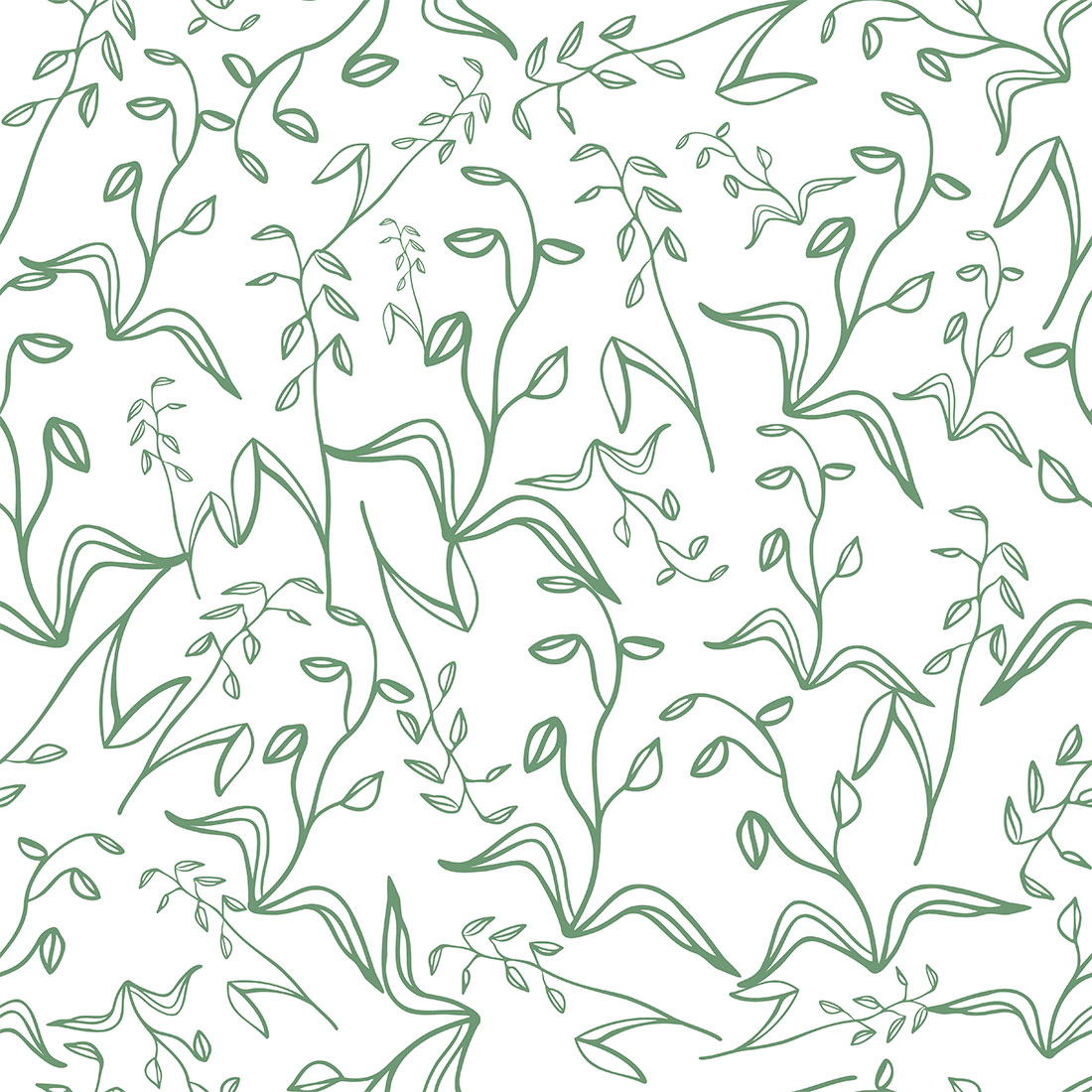 mokup seamless delicate pattern of plants with buds in the style of minimalism