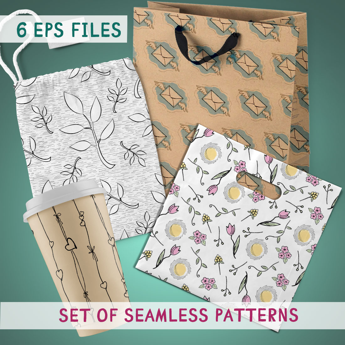 Set of Seamless Cute Doodle Patterns