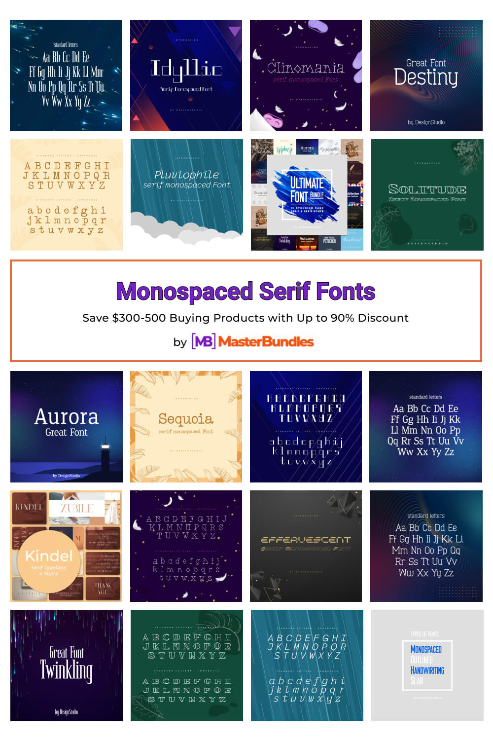 monospaced serif fonts pinterest image.