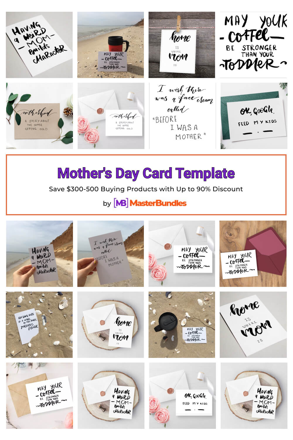 mothers day card template pinterest image.