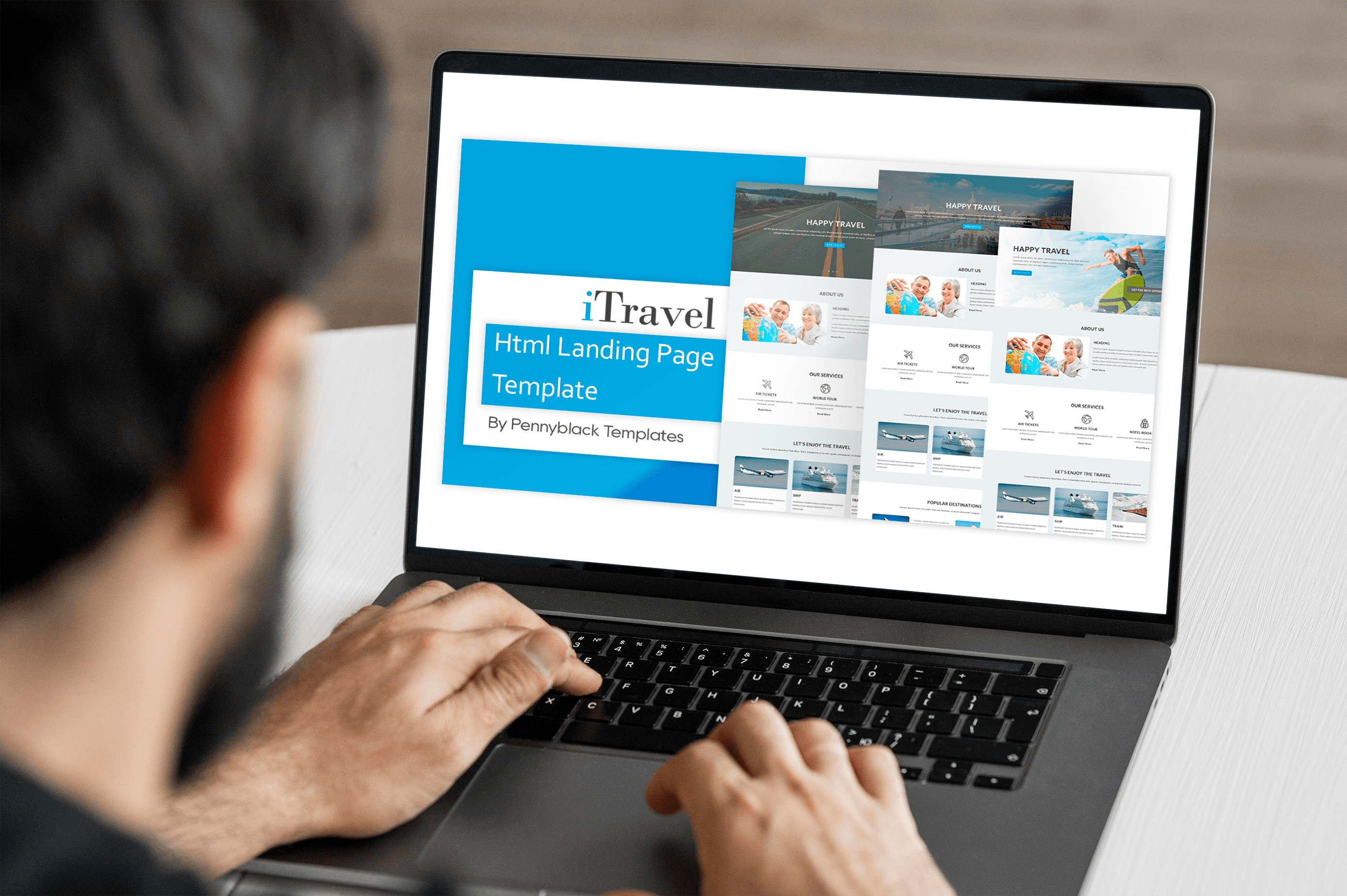 iTravel - Html Landing Page Template - laptop.