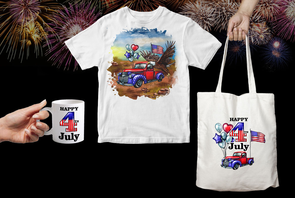 4th of July Independence Day Clipart t-shirt.
