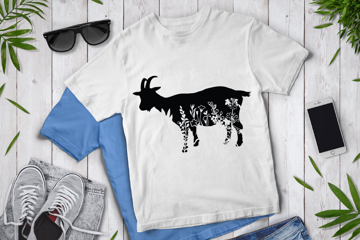 T - shirt with an image of a goat on it.