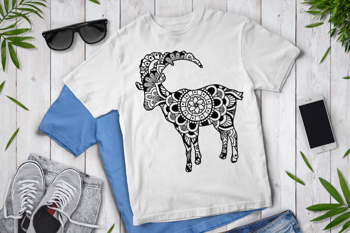 T - shirt with a goat design on it.