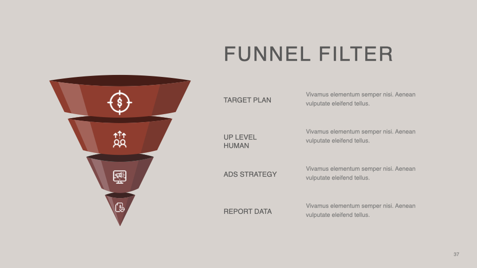 Funnel filter for a personal branding.