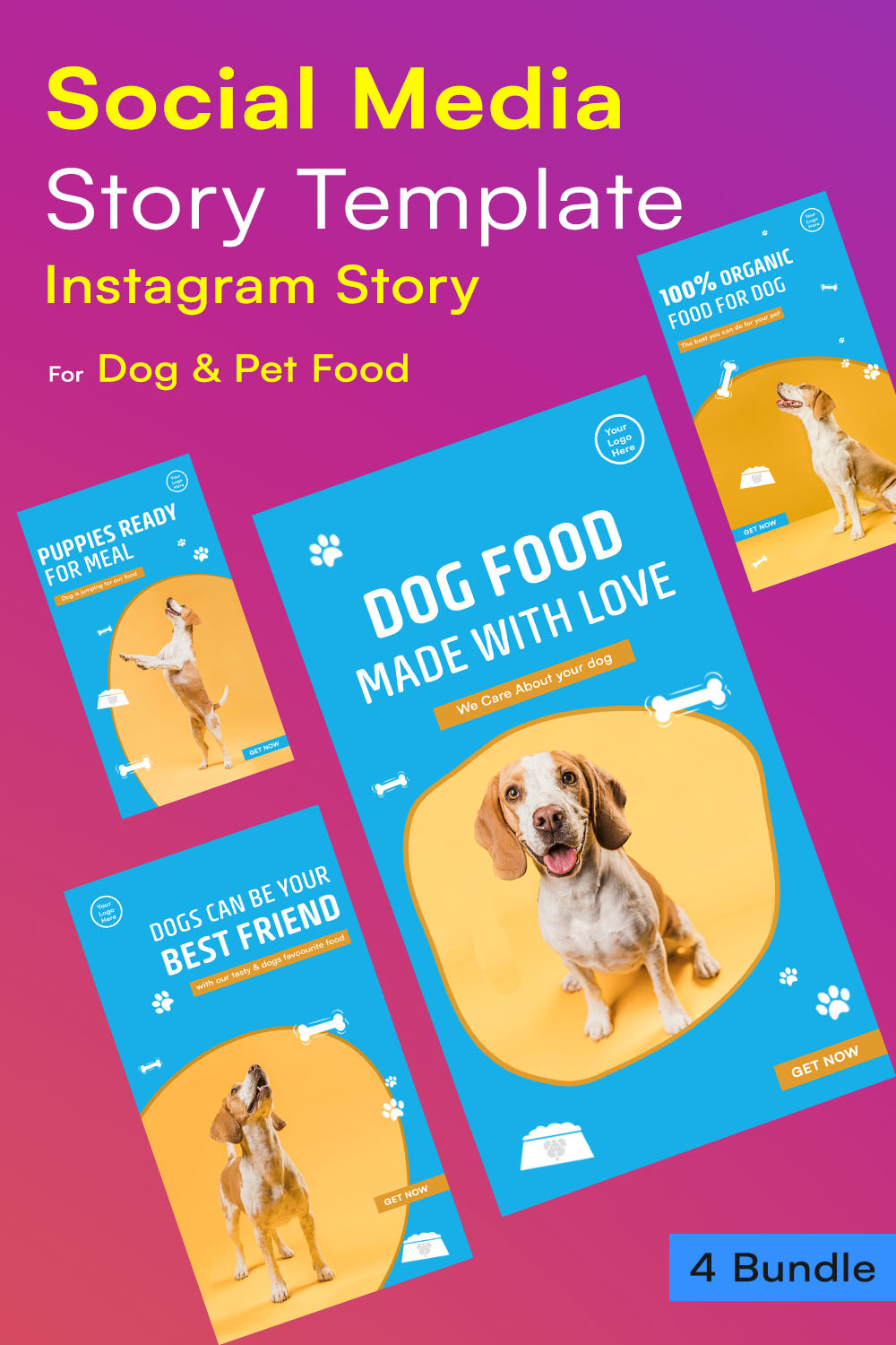 pin 8Dog & Pet Instagram Story Templates (Bundle of - 4 stories)