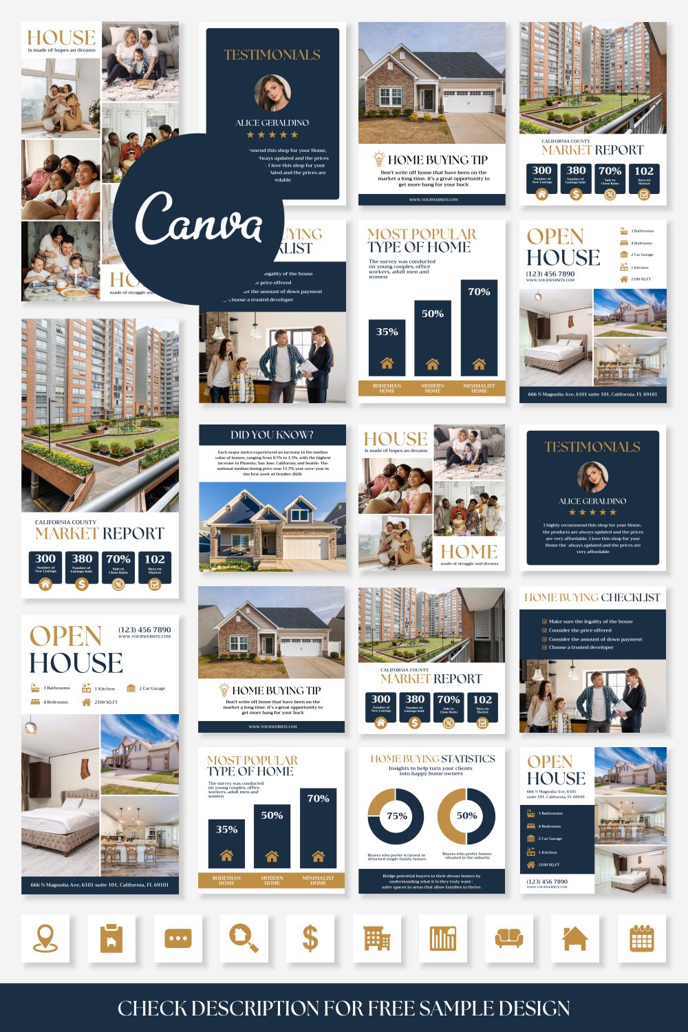 Real Estate Social Media Instagram Post And Story Template Pinterest Image.