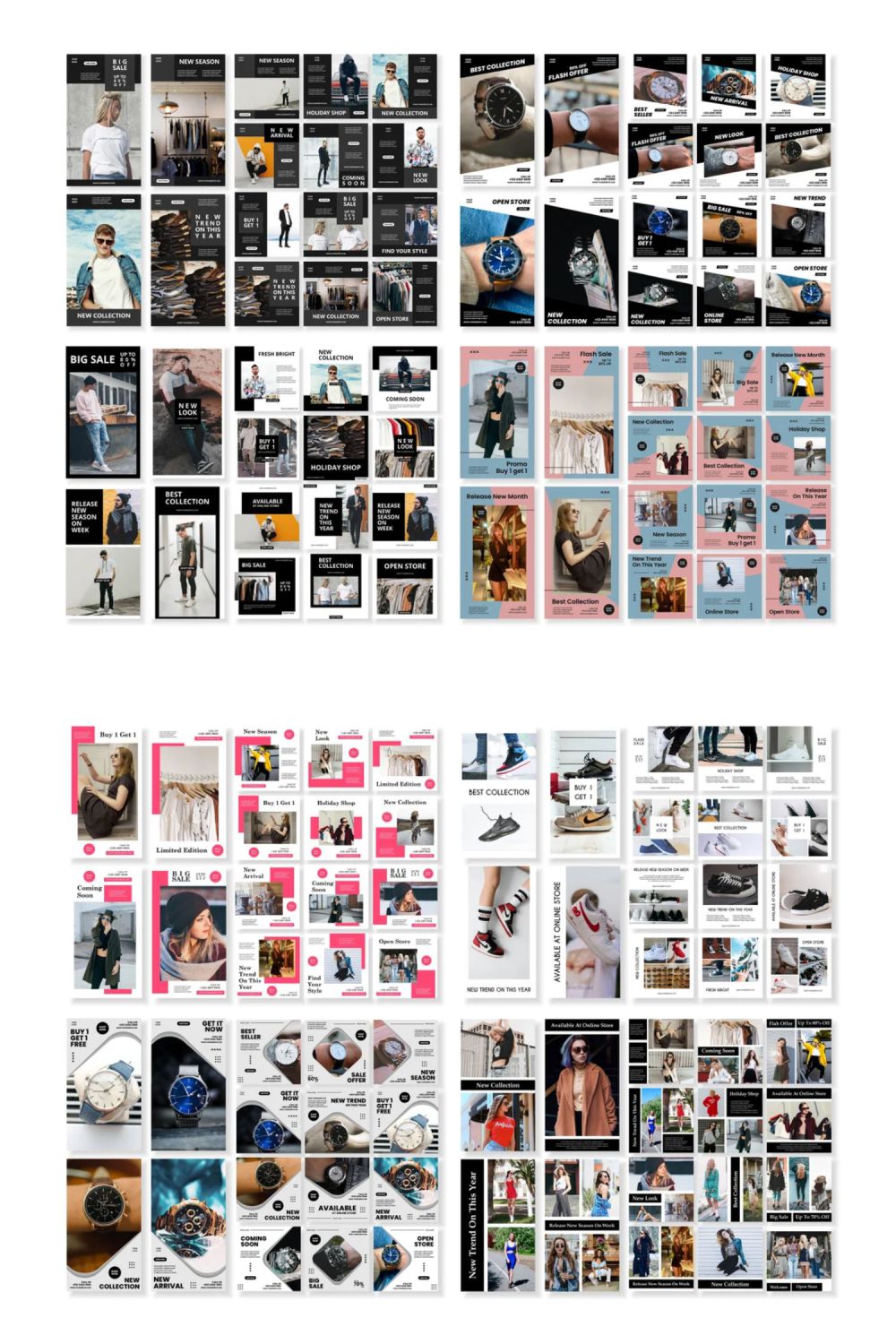 Social Media Bundle Template For Fashion And Style Pinterest Image.